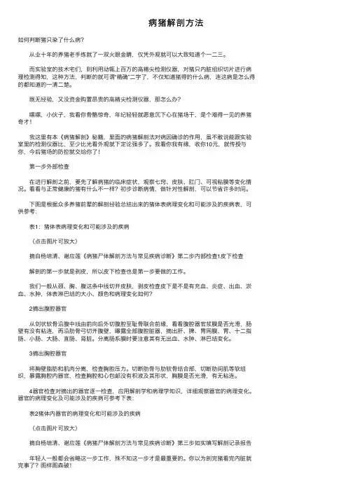 病猪解剖方法