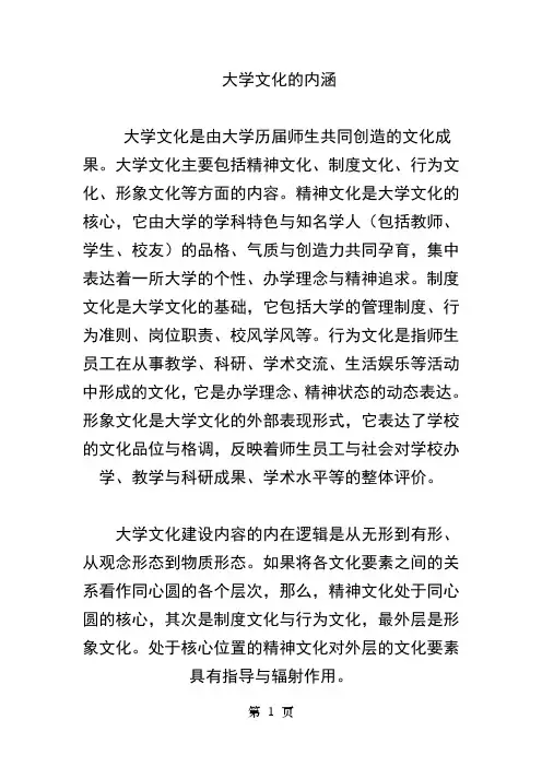 大学文化的内涵