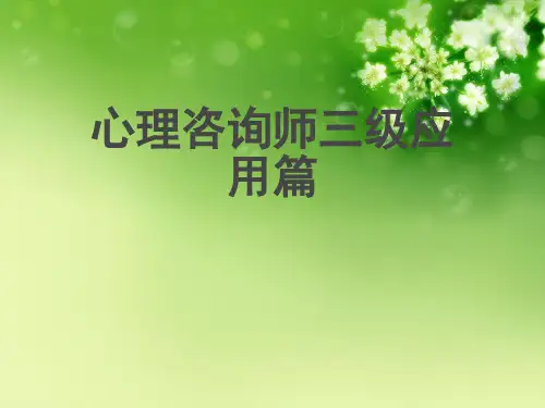 心理咨询师三级应用篇优秀课件