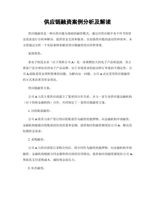 供应链融资案例分析及解读