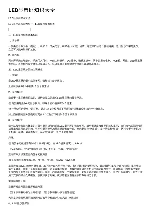 LED显示屏知识大全