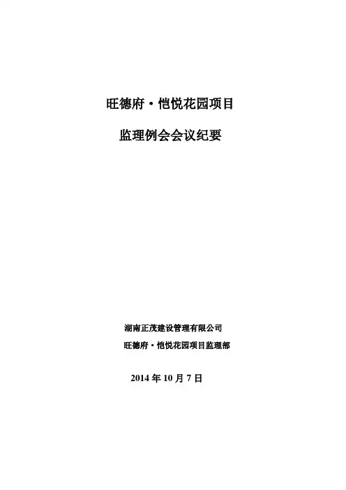 第一次监理例会会议纪要