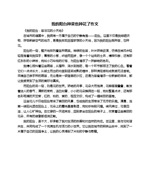 我的阳台种菜也种花了作文