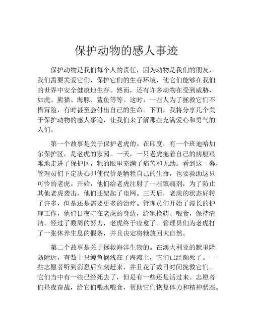保护动物的感人事迹