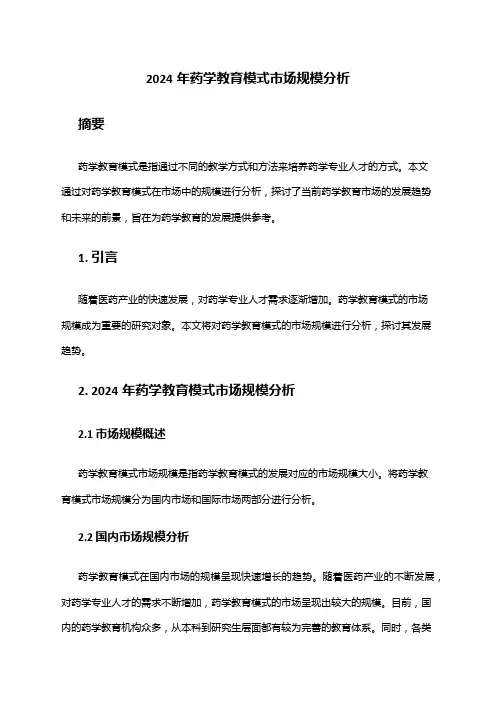 2024年药学教育模式市场规模分析