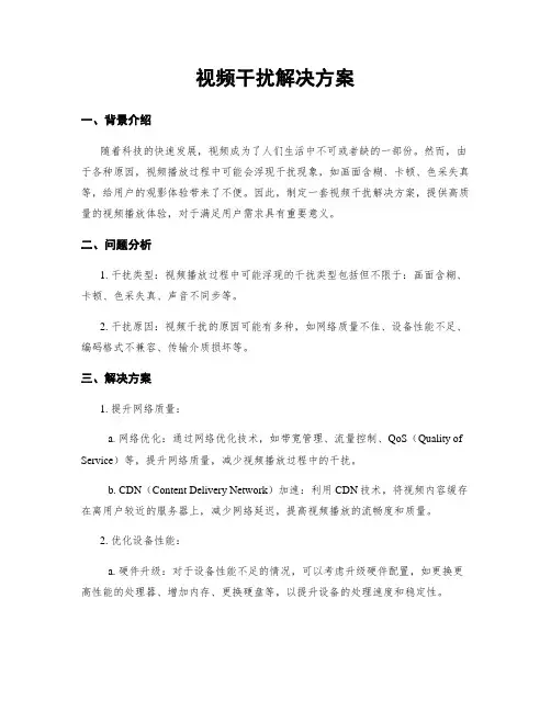 视频干扰解决方案