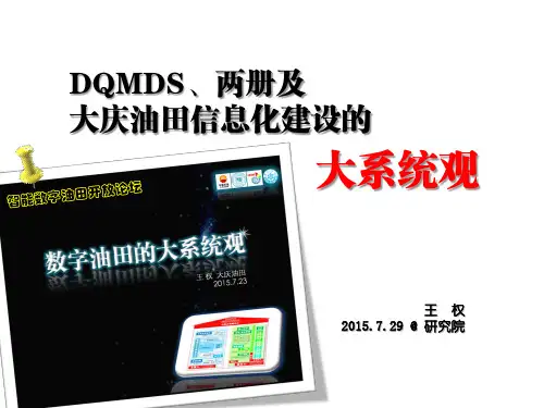 油田信息化以及DQMDS和两册系统建设的大系统观-讲课稿