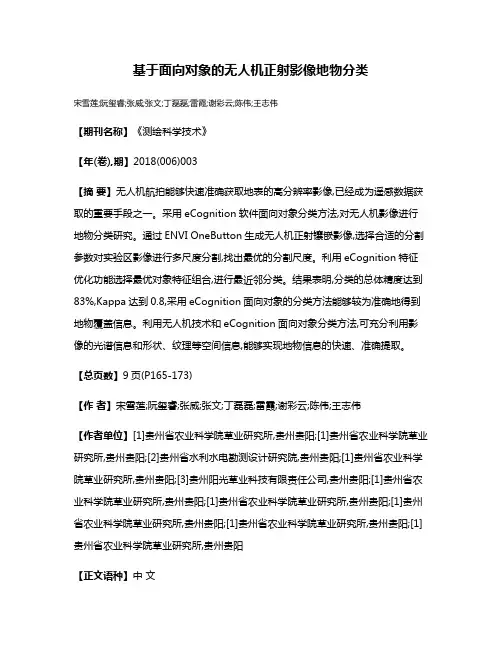 基于面向对象的无人机正射影像地物分类