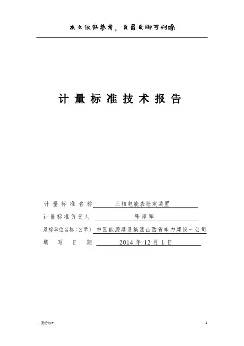 三相电能表检定装置技术报告(文书特制)