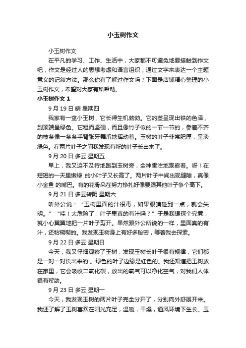 小玉树作文