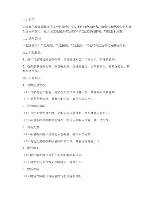 气象现场应急预案范文