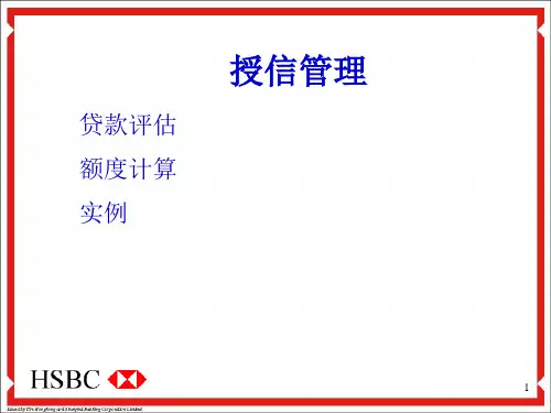 汇丰银行授信管理