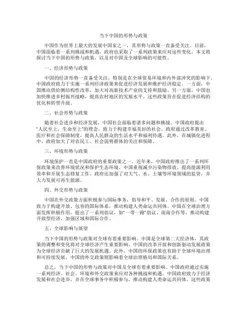 当下中国的形势与政策
