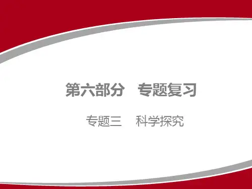 2020广东中考化学一轮复习：专题三    科学探究