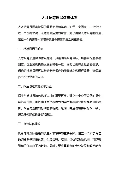 人才培养质量保障体系