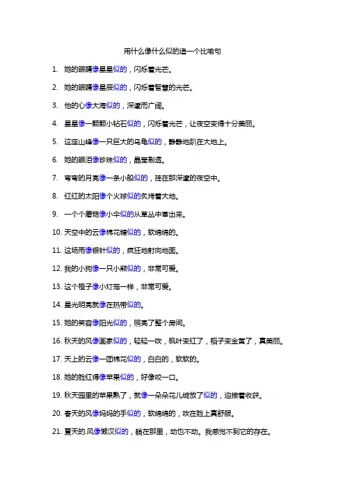 什么像什么似的什么造句比喻句