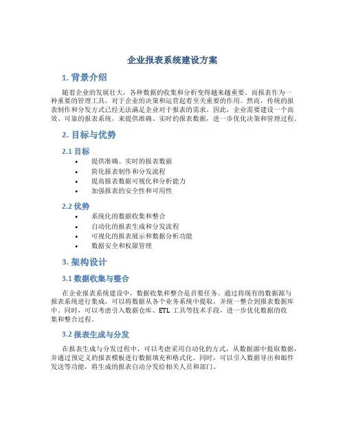企业报表系统建设方案