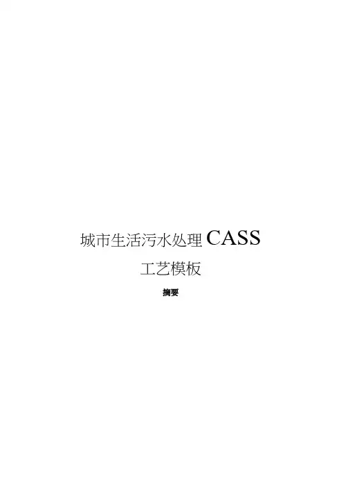 城市生活污水处理CASS工艺模板