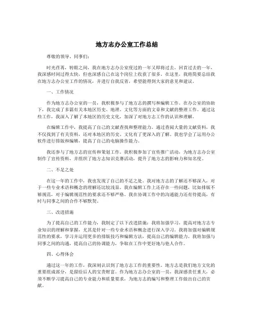 地方志办公室工作总结