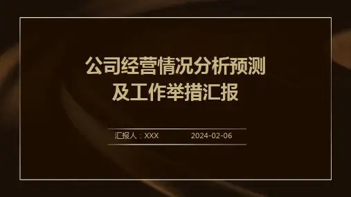 公司经营情况分析预测及工作举措汇报