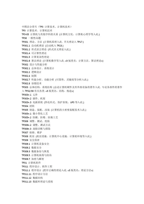 中图法分类号(TP3计算技术计算机技术)