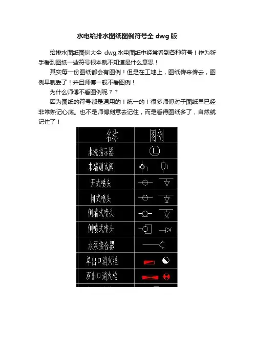 水电给排水图纸图例符号全dwg版