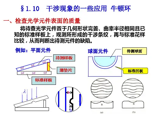 干涉现象的应用 牛顿环