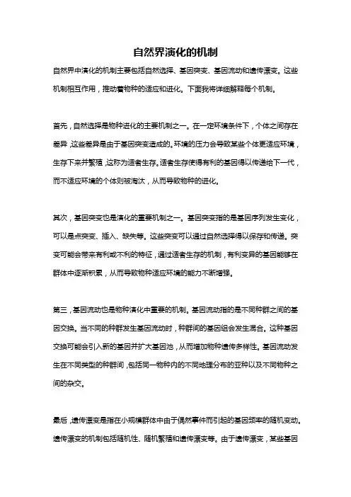 自然界演化的机制