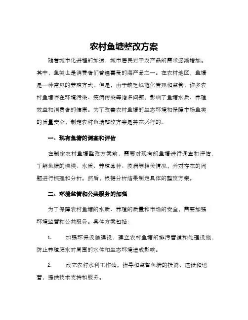 农村鱼塘整改方案