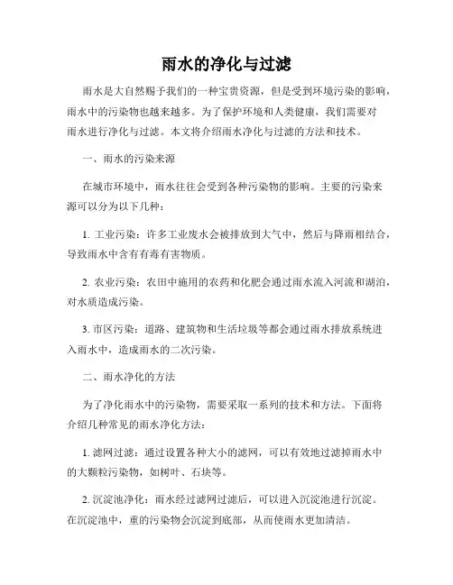 雨水的净化与过滤