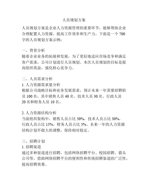 人员规划方案