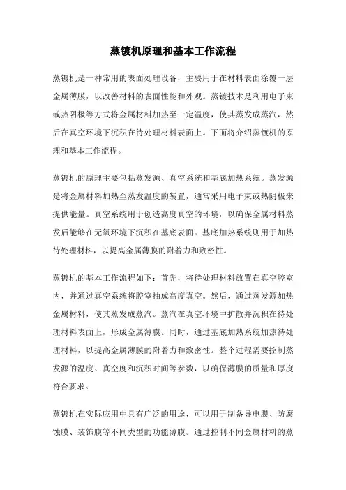 蒸镀机原理和基本工作流程