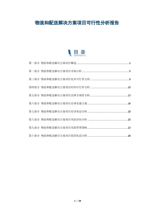 物流和配送解决方案项目可行性分析报告
