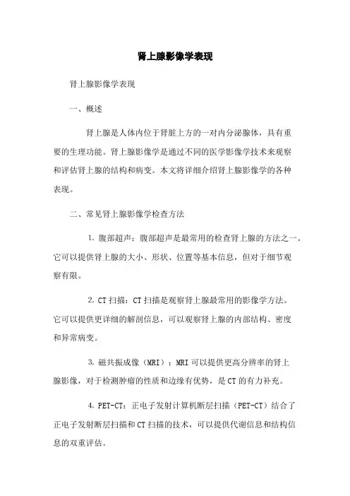 肾上腺影像学表现(2023版)