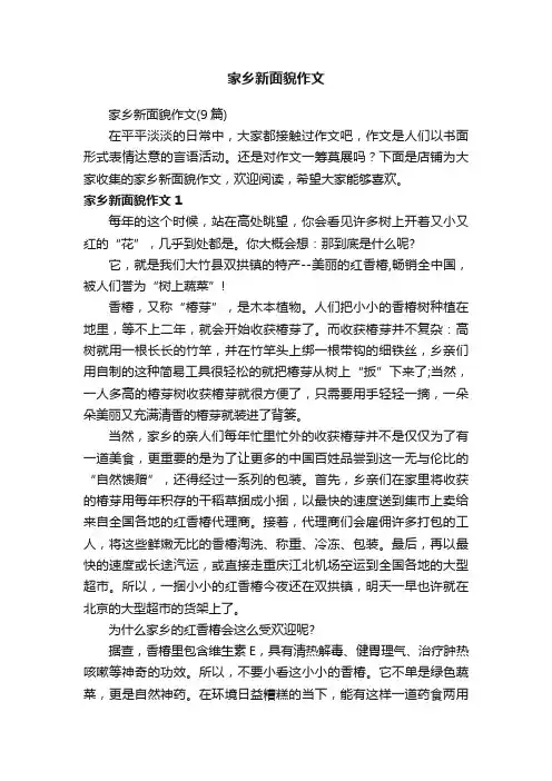 家乡新面貌作文