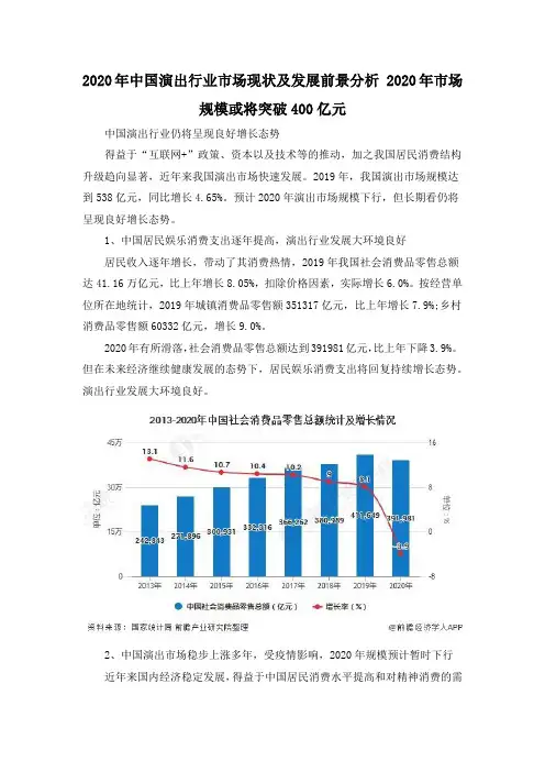 2020年中国演出行业市场现状及发展前景分析 2020年市场规模或将突破400亿元
