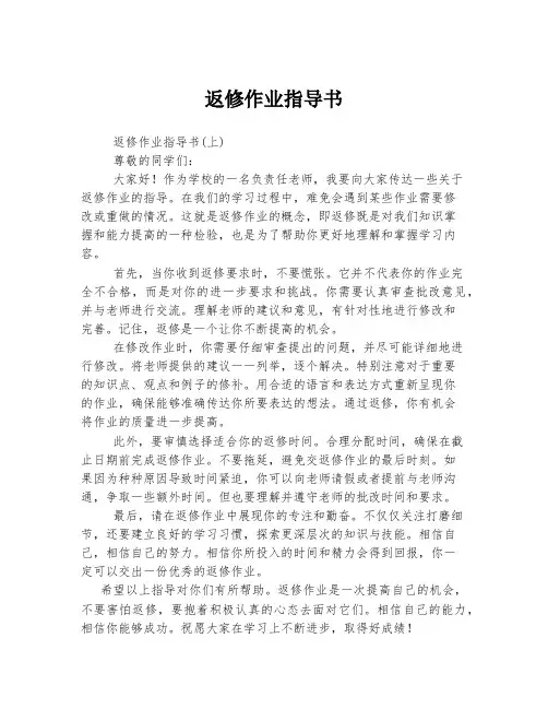 返修作业指导书