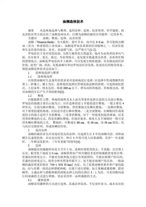 油桐造林技术