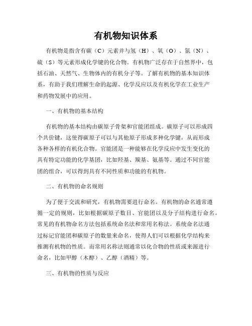 有机物知识体系