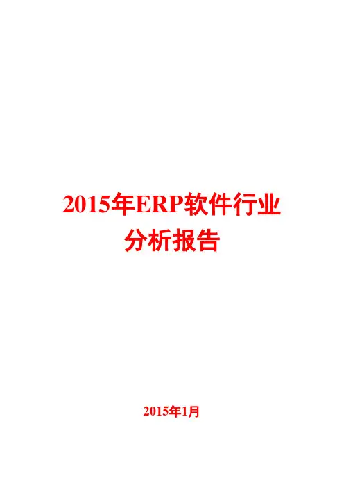 2015年ERP软件行业分析报告