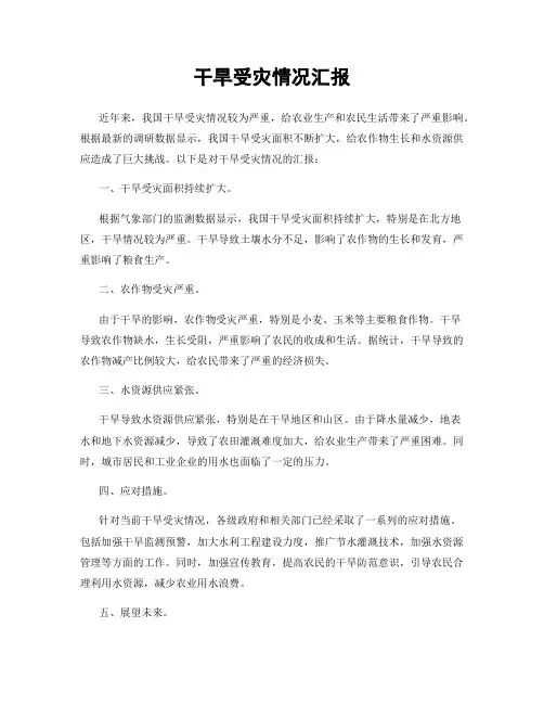 干旱受灾情况汇报