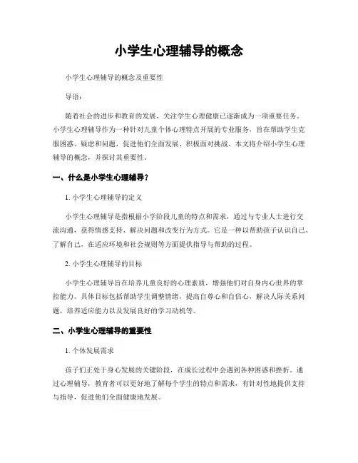 小学生心理辅导的概念