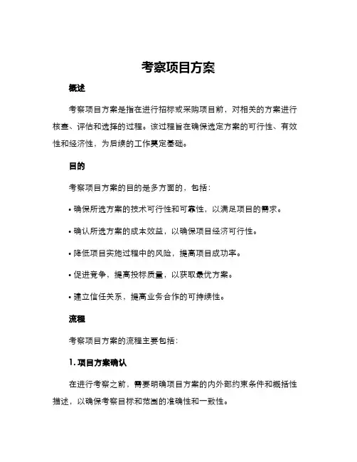 考察项目方案