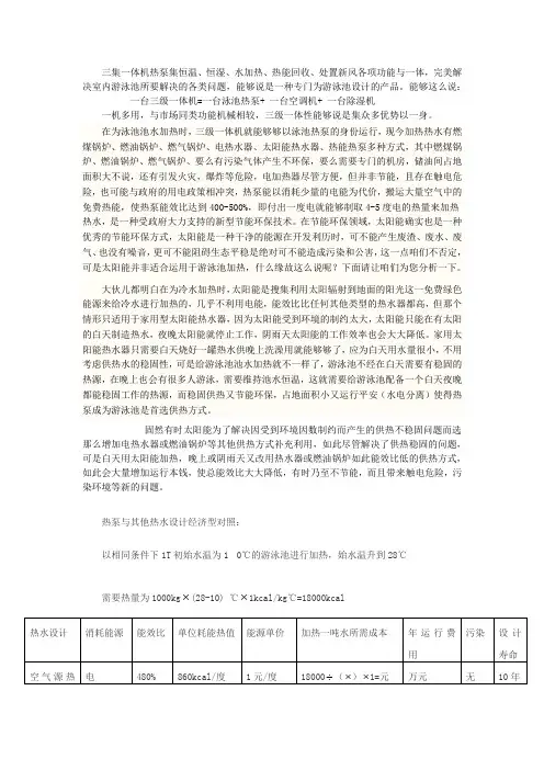 三级一体机缘太阳能比较