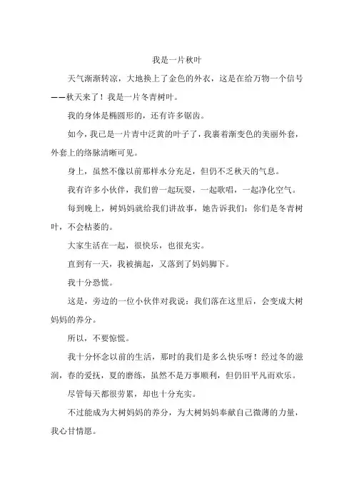 我是一片秋叶--作文