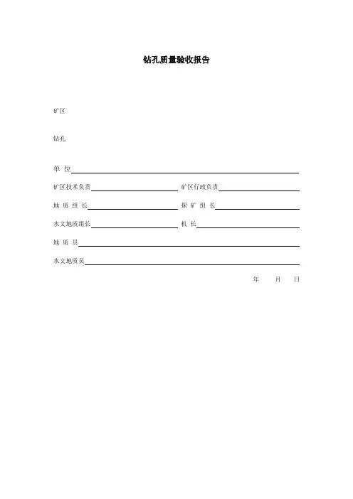 钻孔质量验收报告模板