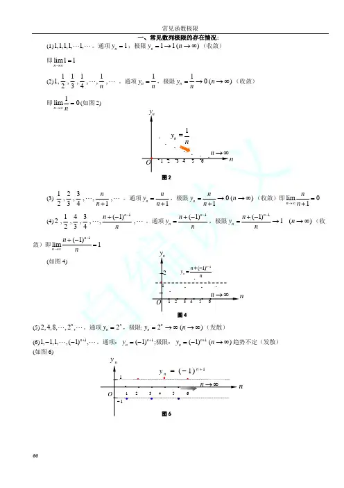 常见基本初等函数极限
