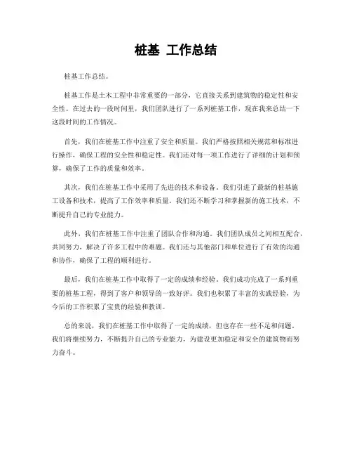 桩基 工作总结