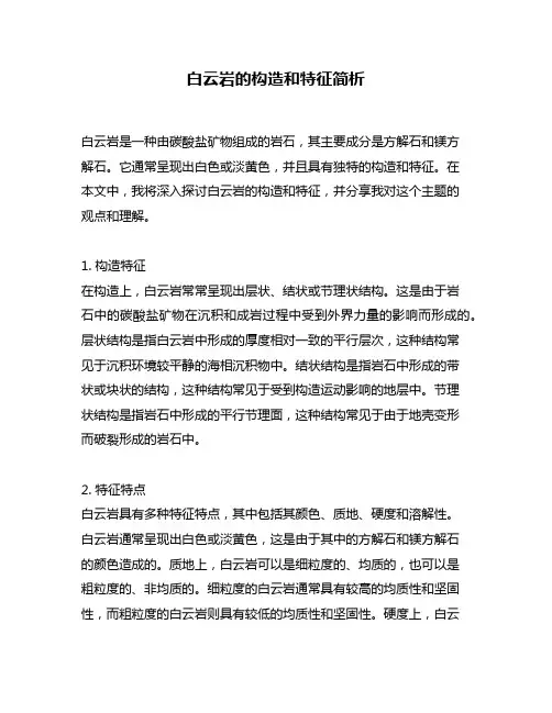 白云岩的构造和特征简析