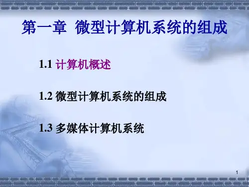 微型计算机系统的组成PPT演示文稿